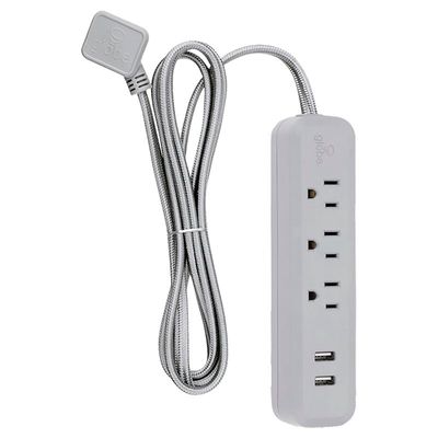 Globe 3 Outlet Power Bar with 2 USB
