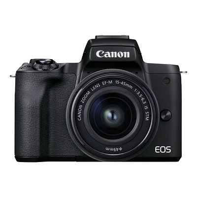 Canon EOS M50 Mark II with EF-M 15-45mm IS STM Lens Kit - Black - 4728C006 - Open Box or Display Models Only