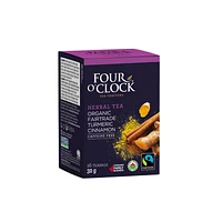 Four O'Clock Organic Fairtrade Turmeric Cinnamon Herbal Tea - 16s