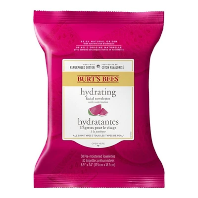 Burt's Bees Hydrating Facial Towelettes - Watermelon - 30's