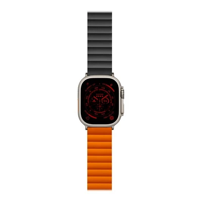 LOGiiX VIBRANCE Link Strap for Apple Watch - 42/44/45/49mm - Black/Orange