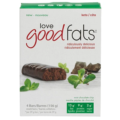 Love Good Fats Snack Bars - Mint Chocolate Chip - 4x39g