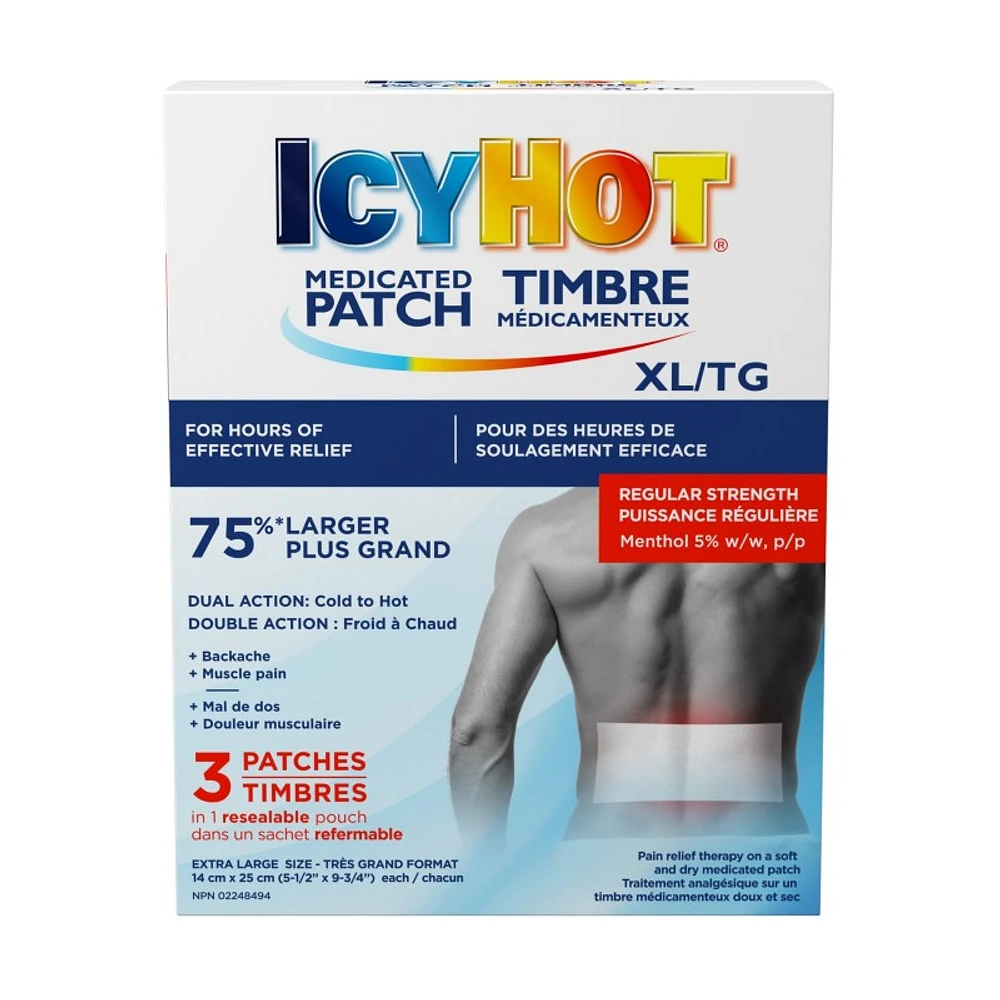 Icy Hot Regular Strength Pain Relief Patch - 3's