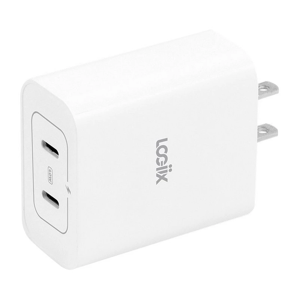 Logiix Power Cube 40 Duo Wall Charger - White - LGX13295