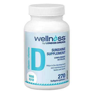 Wellness by London Drugs Vitamin D Softgels - 1000 IU - 270s