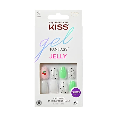 Kiss gel FANTASY Jelly Sculpted Nail Set - Short - Coffin - Jelly Baby - 28's