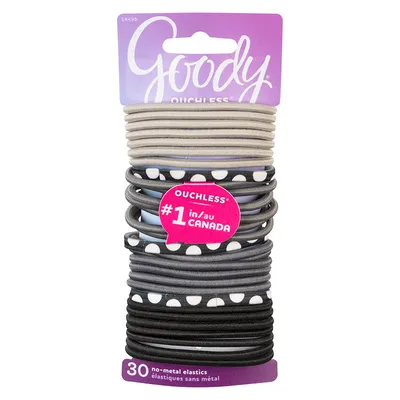 Goody Ouchless Elastics - Black & White - 14495 - 30's
