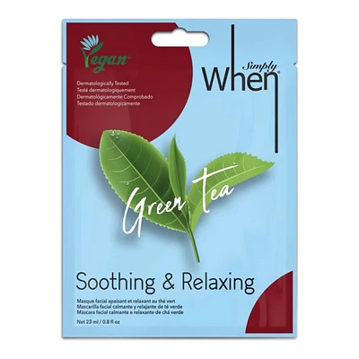 Simply When Soothing & Relaxing Sheet Mask - Green Tea
