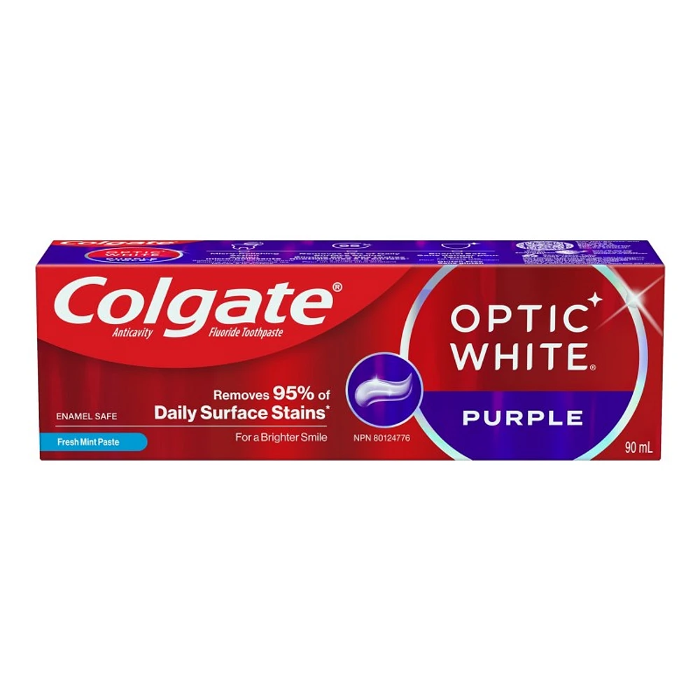 Colgate Optic White Purple Toothpaste - Fresh Mint - 90ml