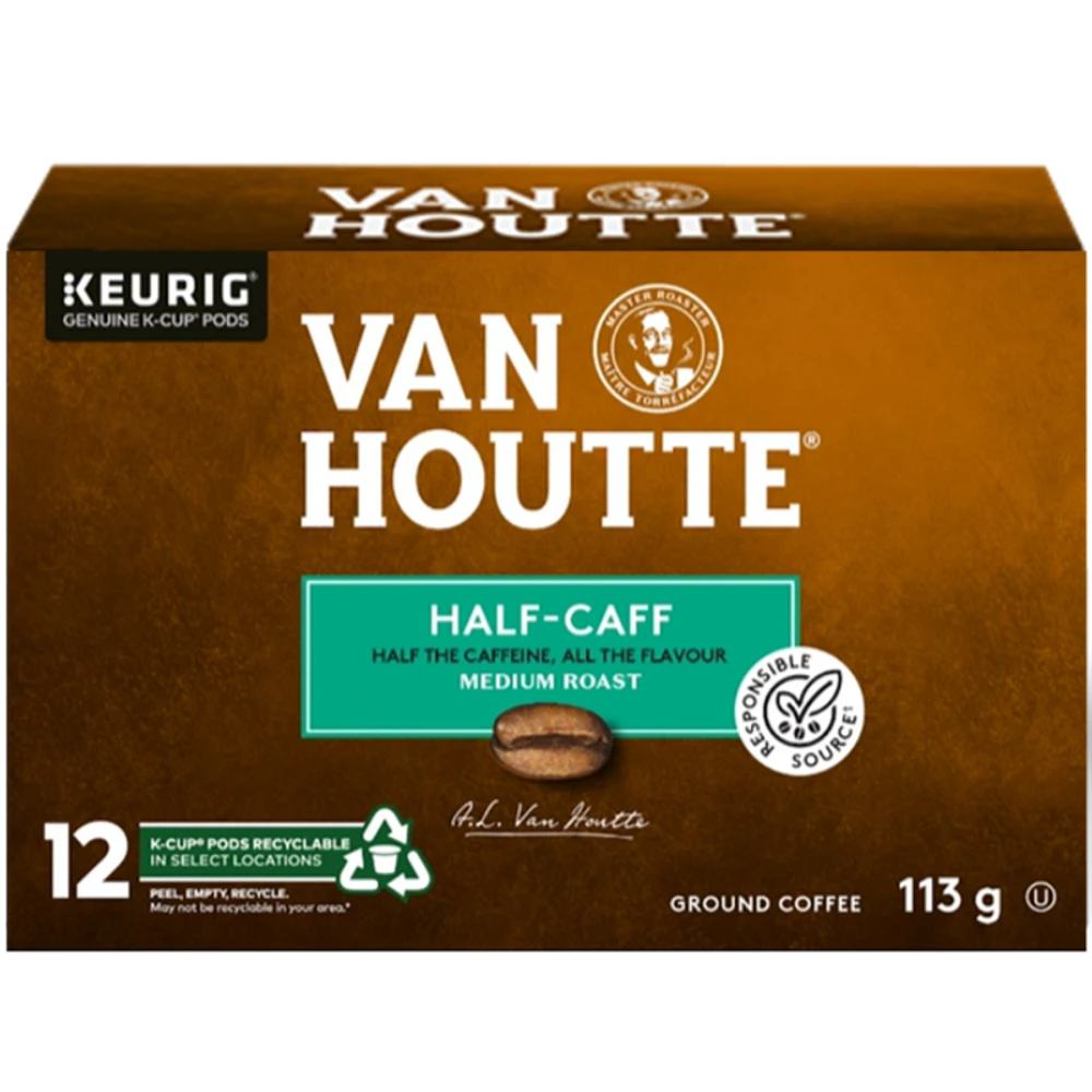 Keurig K-Cup Van Houtte Coffee Half-Caff Medium Roast Coffee - 12 pack