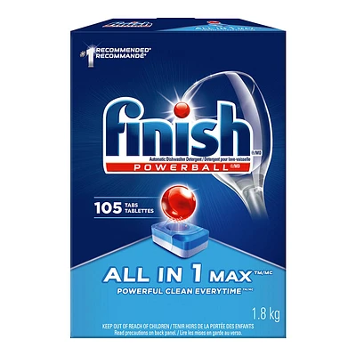 Finish Powerball All in 1 Max Automatic Diswashing Detergent - 105s