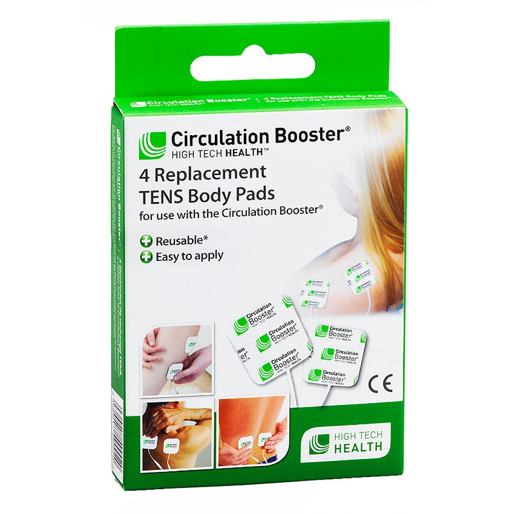 High Tech Health Circulation Booster Replacement TENS Body Pads - 4s