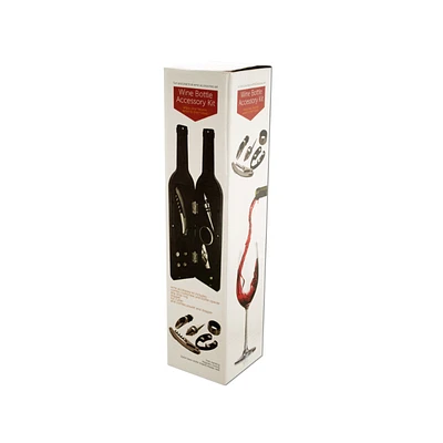 Wine Bottle Shaped Accessory Kit - Black - OF521
