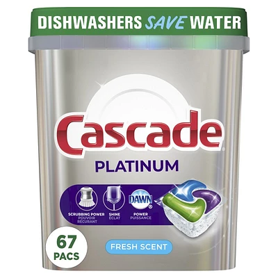 Cascade Platinum Fresh Dishwasher Detergent - XL - 67s