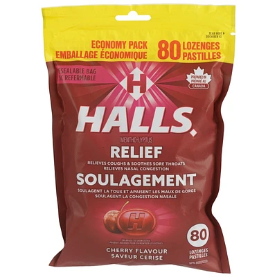 HALLS Relief Honey Cherry Cough Drops - 80's