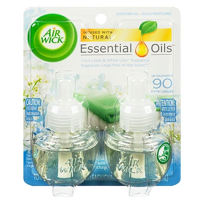 Air Wick Scented Oil Refill - Cool Linen and White Lilac - 2 x 21ml