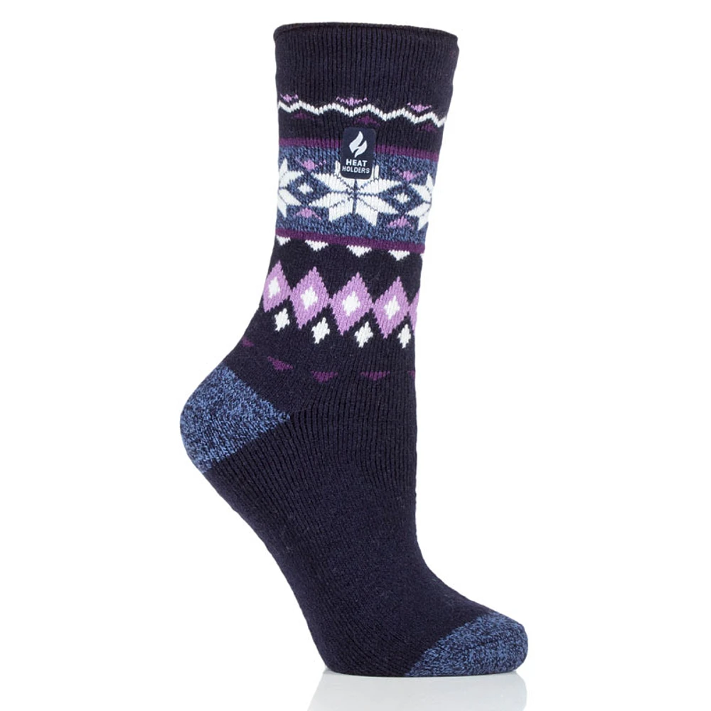 Heat Holders Women's Lite Fairisle Crew Socks - Navy/Denim