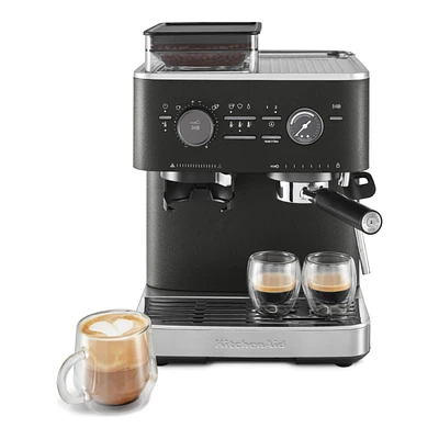 KitchenAid Coffee Machine with Cappuccinatore - Cast Iron Black - KES6551BK