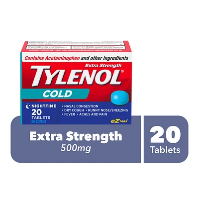 Tylenol* Cold Nighttime Eztabs - Extra Strength - 20's