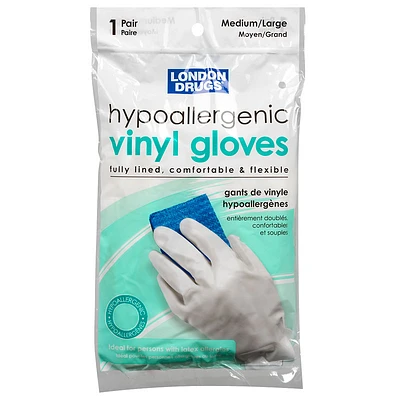 London Drugs Hypoallergenic Vinyl Gloves - Medium/Large - 1 Pair
