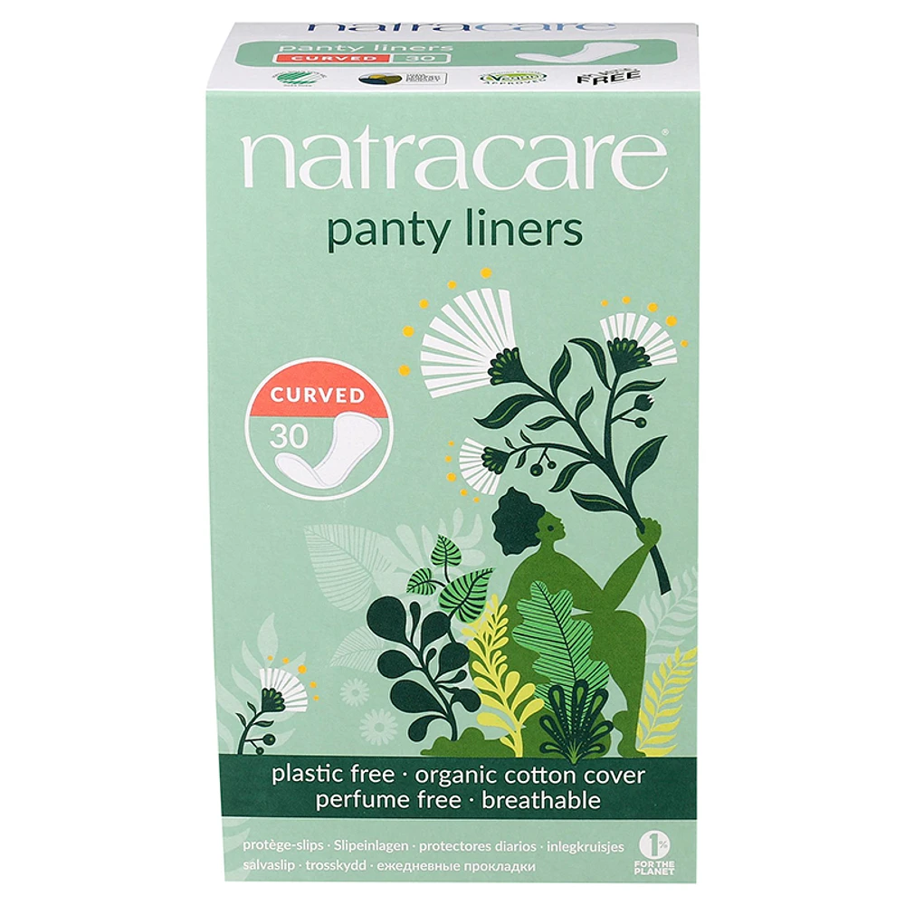 Natracare Natural Panty Liners - Curved - 30's