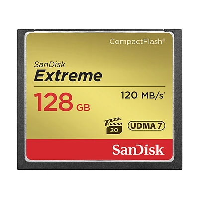 SanDisk Extreme 128GB CompactFlash Memory Card - SDCFXSB-128G-G46