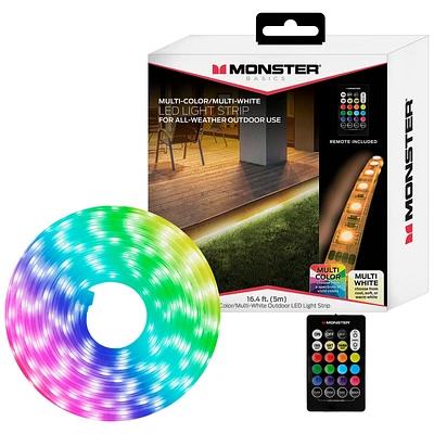Monster Outdoor LED Light Strip with Remote Control - 16.4ft - Multi-Colour - MLB71037CAN