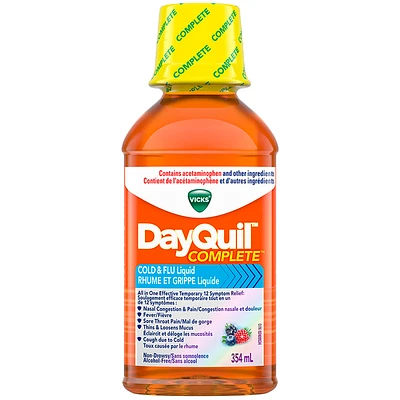 Vicks Dayquil Complete Cold & Flu Liquid - Berry - 354ml
