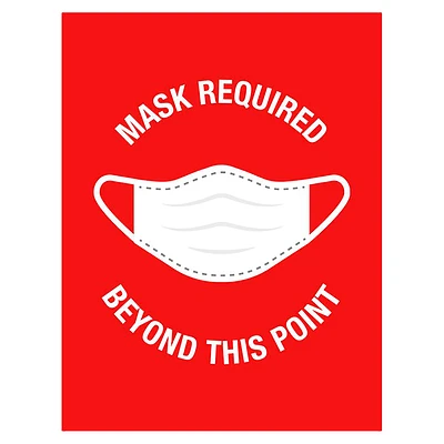 Avery Self-Adhesive Vinyl Sign - Masks Required - 216 x 279mm/5pk
