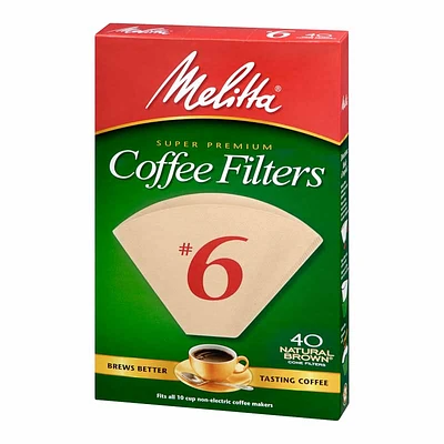 Melitta Coffee Filters - No.6 - Natural Brown - 40s