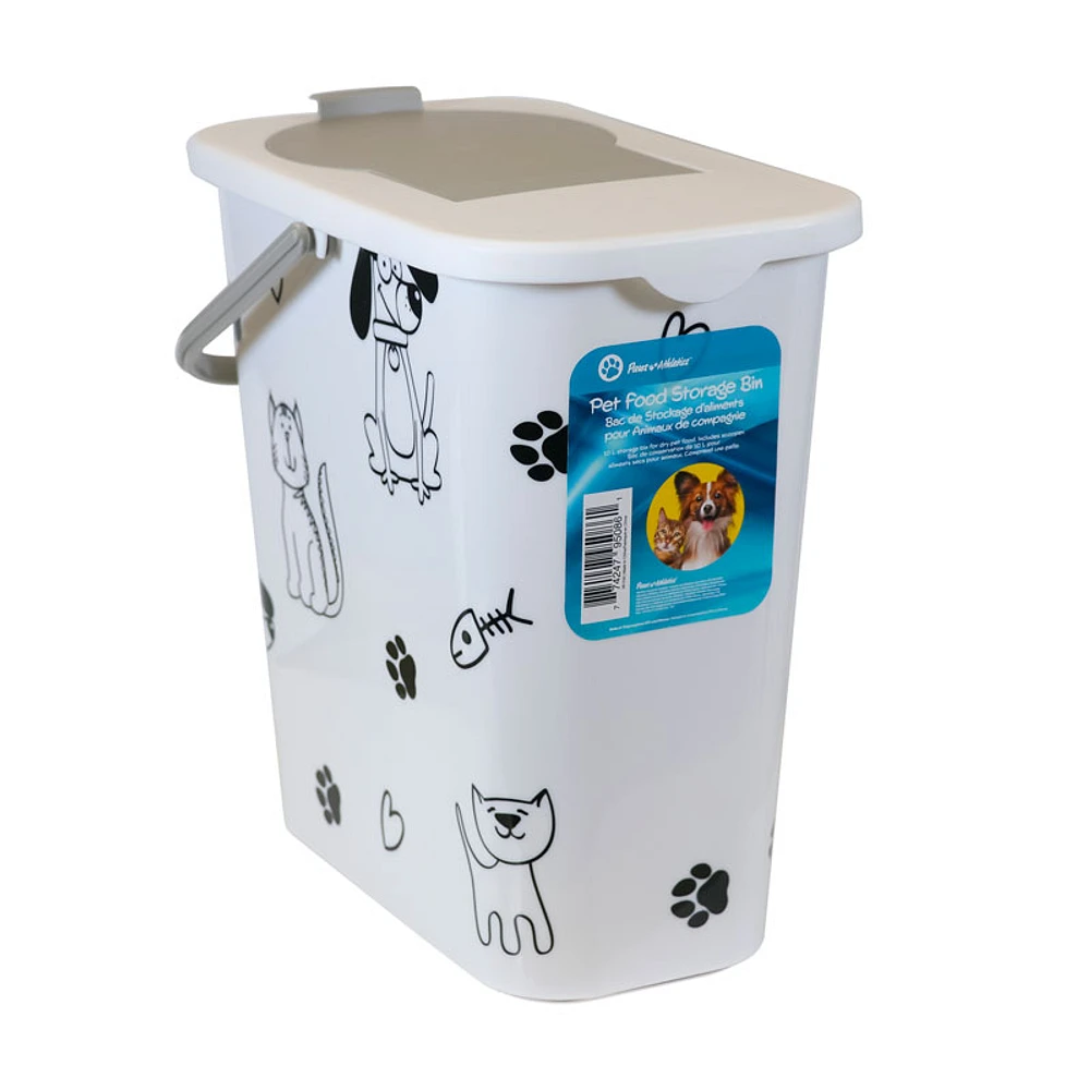 Paws Athletics Pet Food Storage Bin - White/Black