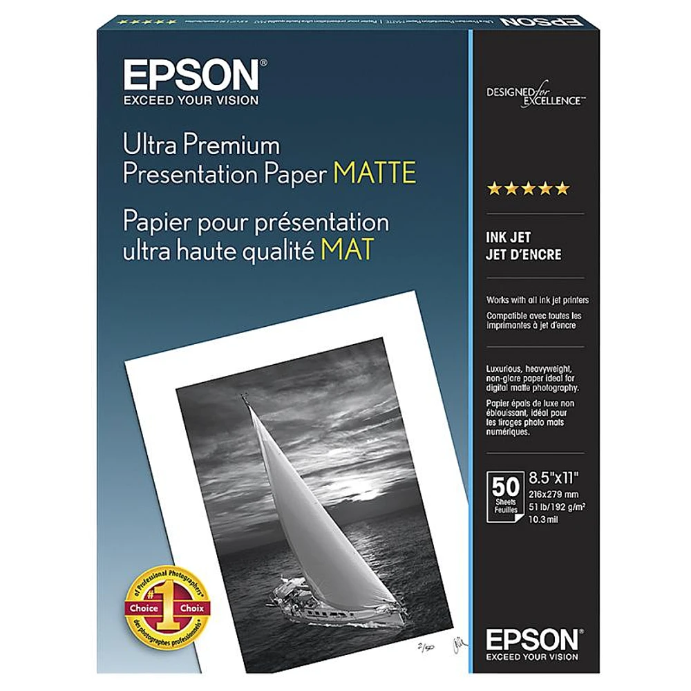 Epson Ultra Premium Presentation Paper - Matte - 8.5 x 11inch - 50 sheets