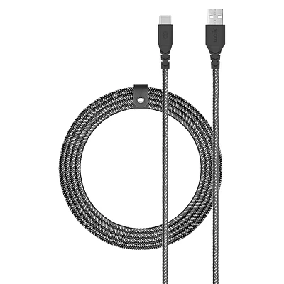 Logiix Piston Connect Armour + Braided USB-C Cable - Black - LGX-13387