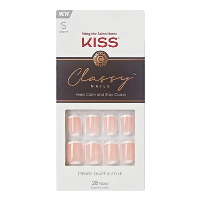 KISS Classy False Nails Kit - Short - Simple Enough - 28's