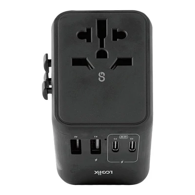 LOGiiX World Traveler XL USB-A & USB-C Power Adapter - Black - LGX-13529