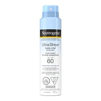 Neutrogena Ultra Sheer Body Mist Sunscreen - SPF 60 - 141g