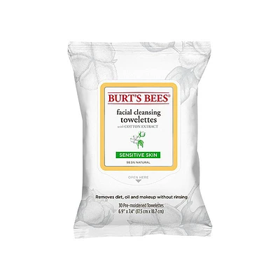 Burt's Bees Towelettes Sensitive Facial Cleansing - 30s
