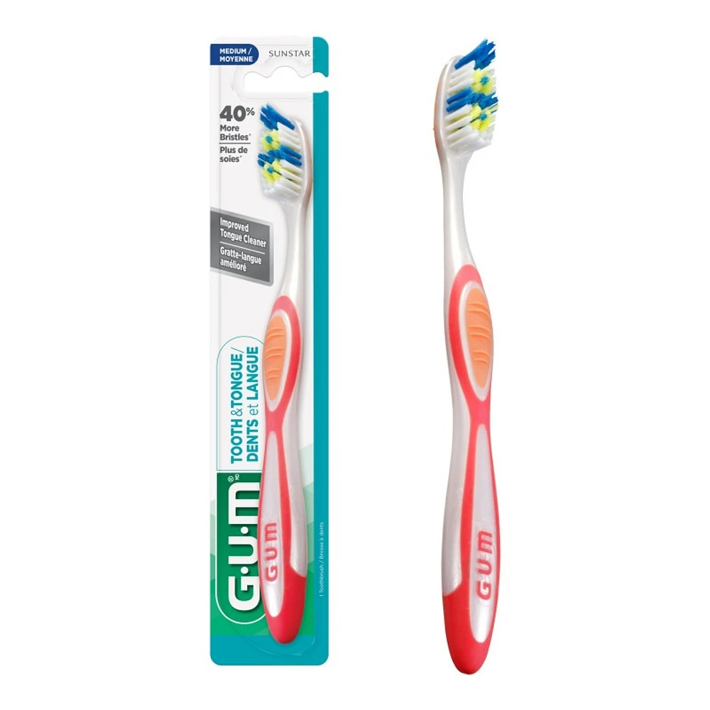 G.U.M Tooth 'N Tongue Toothbrush - Medium