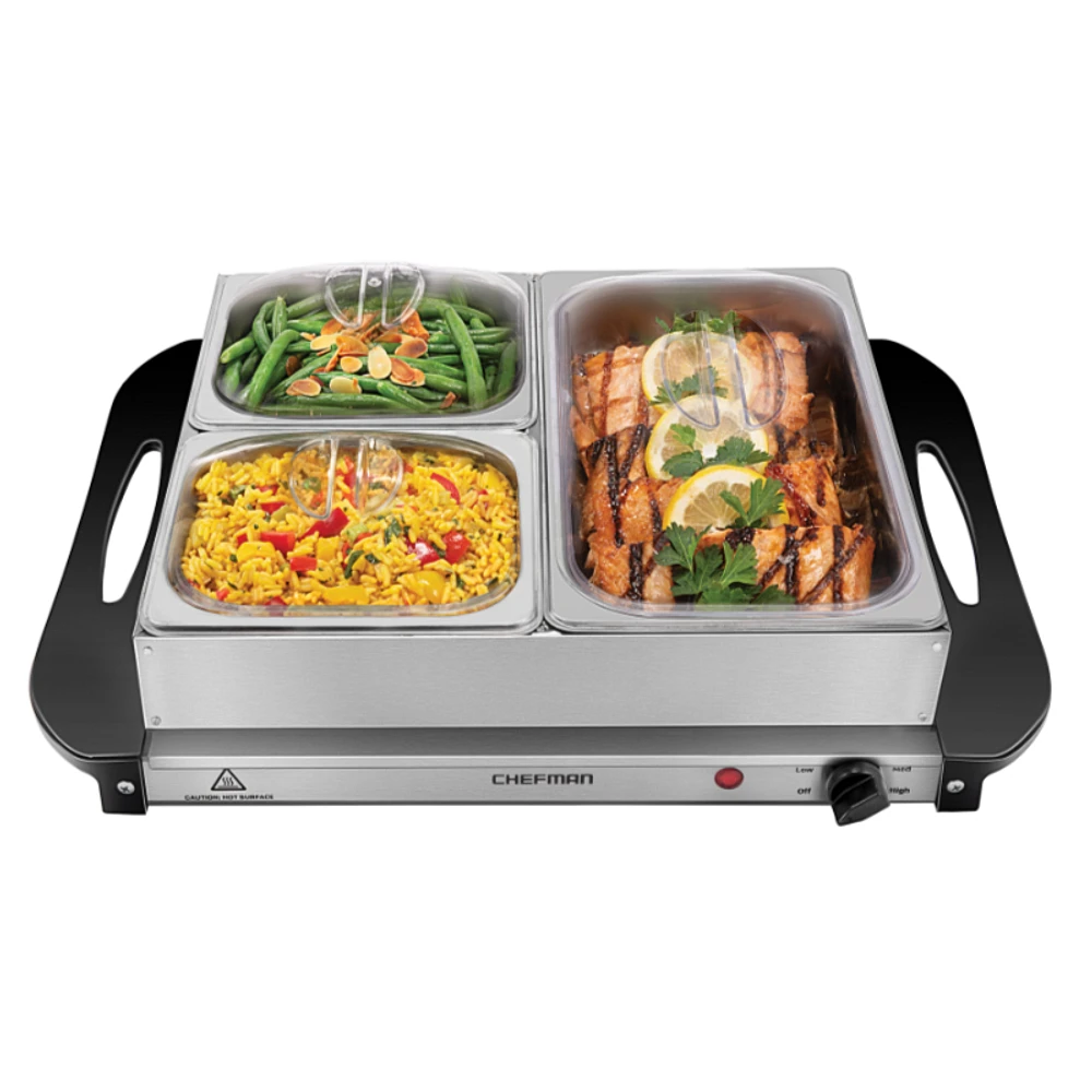 Chefman Warming Plate/Buffet Server - RJ22-SS-B-CA