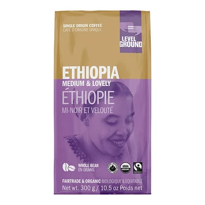 Level Ground Ethiopia Whole Bean Coffee - Medium Roast - 300g