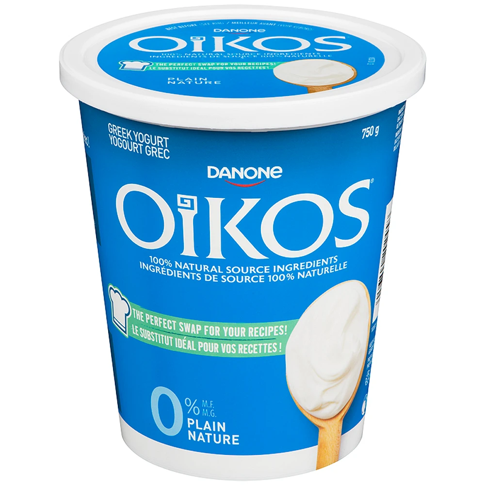 Dannon Oikos Greek Plain Nonfat Yogurt - 750g