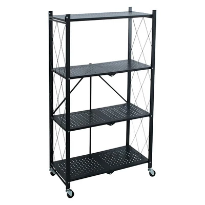At Home 4 Tier Rolling Cart - Black