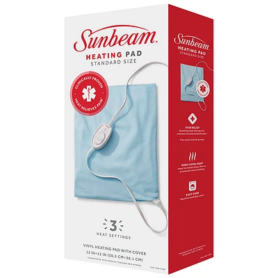 Sunbeam Heating Pad - Standard Size - Light Blue - 2102234