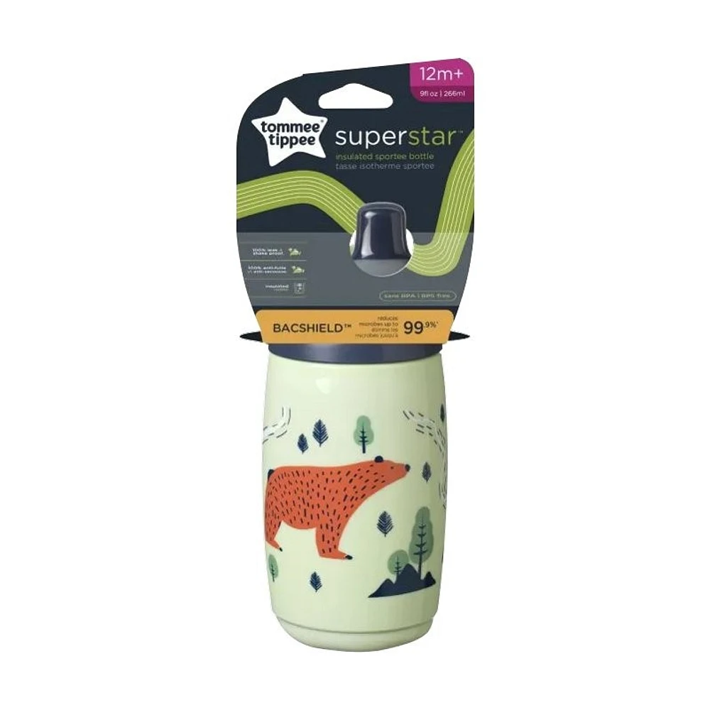 Tommee Tippee Sportee Kids Water Bottle - Green - 266ml