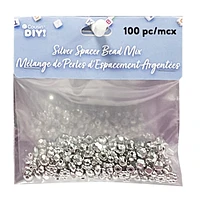 Cousin DIY! Silver Spacer Bead Mix - 100 piece - 3.15 x 1.2 x 3.9 Inches