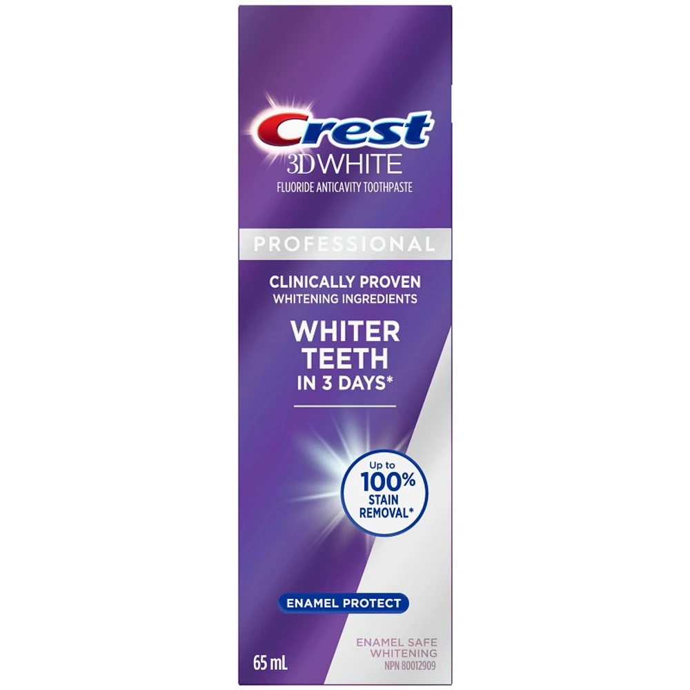 Crest 3D White Professional Enamel Protect Toothpaste - 65ml