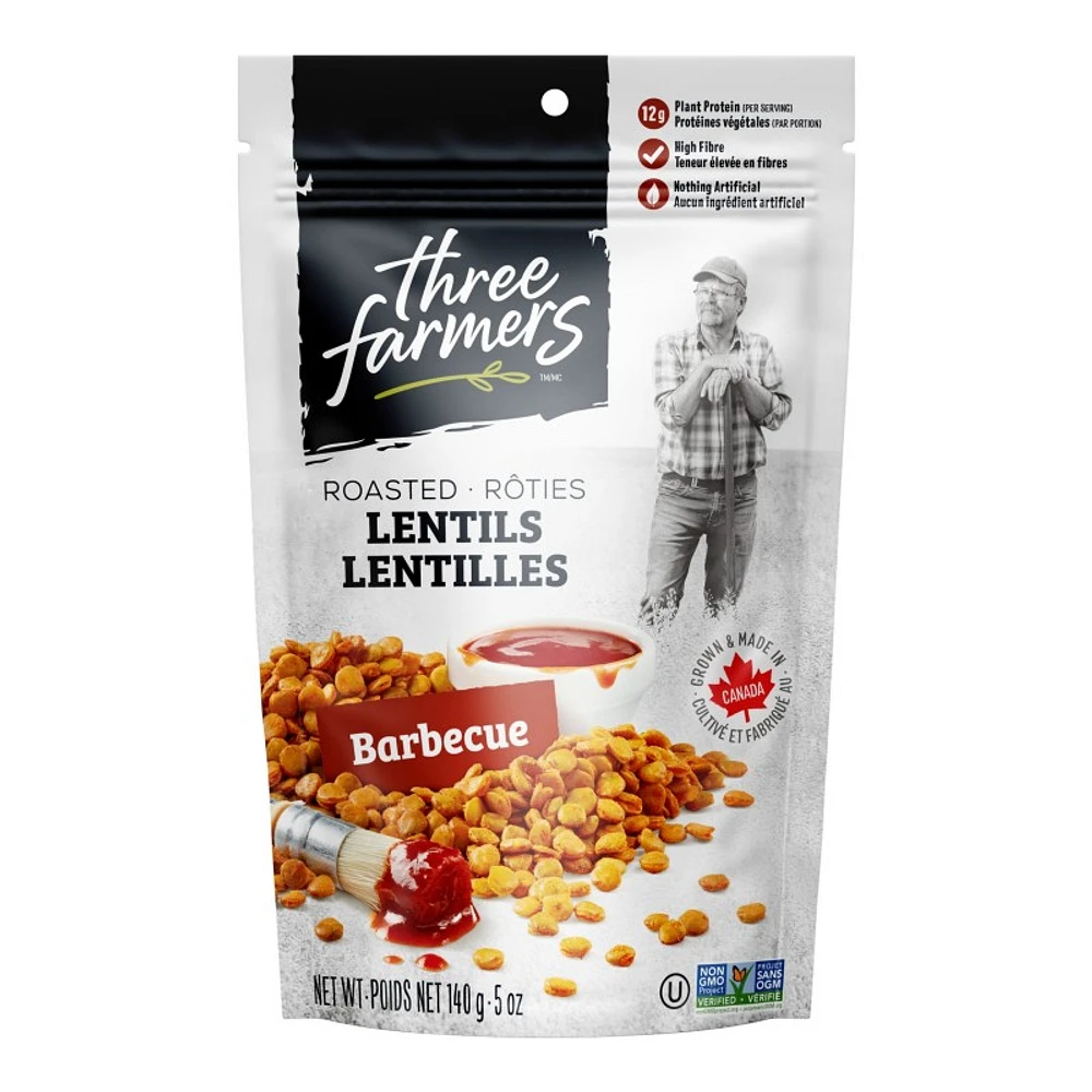 Three Farmers Crunchy Little Lentils - Barbeque - 140g