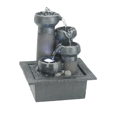 Collection By London Drugs Pot Led Fountain - Grey - 21X19X25cm