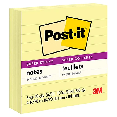 3M Post-it Notes - Canary - 3 pack