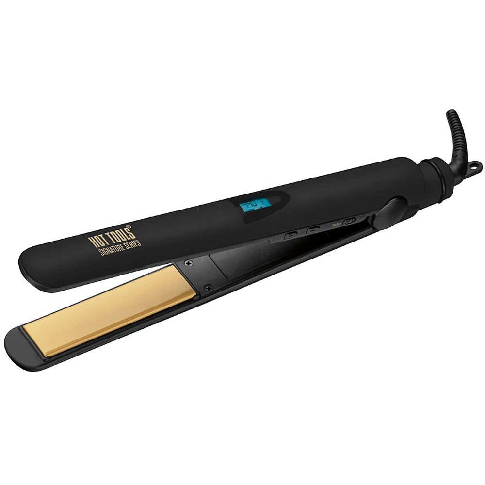 Hot Tools Signature Series 1-inch Ceramic Digital Flat Iron - Black/Gold - HTST2576F